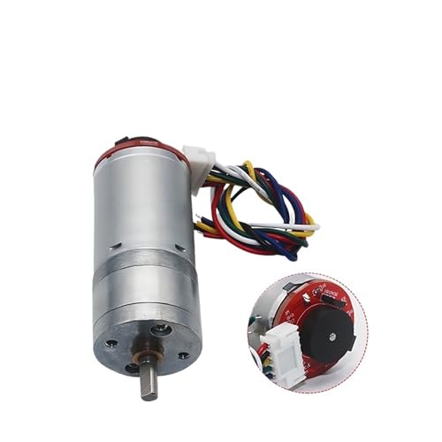 25GA370 DC-Getriebemotor mit Encoder und Kurzwahl, hohe Leistung und 6 V, 12 V, 24 V, JGA25-370B(130 RPM_24V) von EDXFICDQ