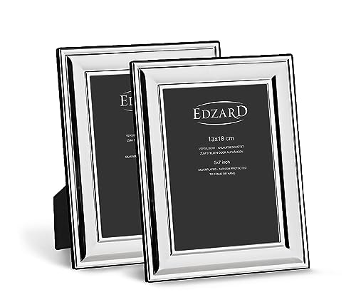 EDZARD 2er-Set Bilderrahmen Sunset (13x18 cm), edel versilbert, anlaufgeschützt, Fotorahmen von EDZARD