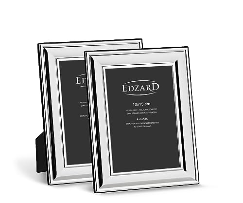 EDZARD 2er-Set Bilderrahmen Sunset (10x15 cm), edel versilbert, anlaufgeschützt, Fotorahmen von EDZARD