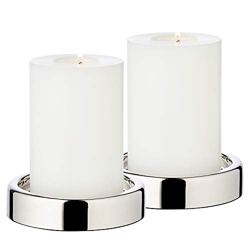 EDZARD 2er Set Kerzenständer Kerzenteller Sanremo, vernickelt, Durchmesser 10 cm, Kerzenhalter, für Stumpenkerzen ø 8 cm, Perfekt für Cornelius Kerzen EDZARD 2er Set Kerzenständer Kerzenteller Sanremo, vernickelt, Durchmesser 10 cm, Kerzenhalter, für Stumpenkerzen ø 8 cm, Perfekt für Cornelius Kerzen von EDZARD