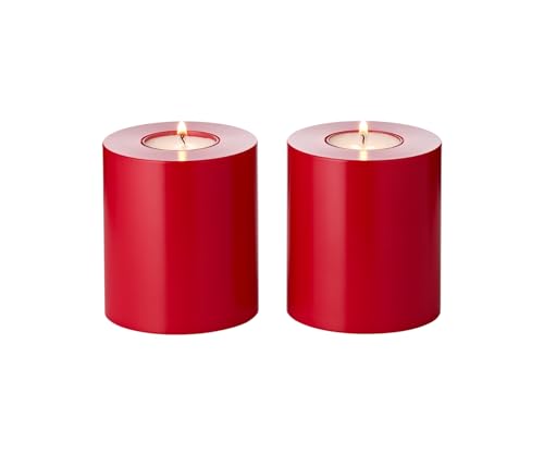 EDZARD 2er Set Teelichthalter Dauerkerze Cornelius Rot ø 8 cm, Höhe 9 cm, hitzebeständig bis 90 EDZARD 2er Set Teelichthalter Dauerkerze Cornelius Rot ø 8 cm, Höhe 9 cm, hitzebeständig bis 90 von EDZARD