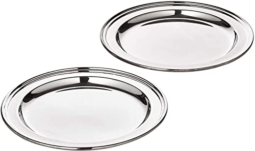 EDZARD 2er Set Untersetzer Faden (ø 13 cm), schwerversilbert, Gläserteller, Flaschenuntersetzer von EDZARD