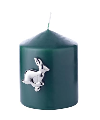 EDZARD 4er Set Kerzenpin Hase (Höhe 4 cm), Aluminium vernickelt, Kerzenstecker, Kerzenverzierung, Deko für Ostern, Osterdeko, Osterhase von EDZARD