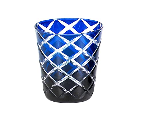 EDZARD 6er Set Kristallglas Dio blau (230 ml) handgeschliffen - Kristallgläser Set - Wassergläser, Whiskeygläser, Eiskaffee Gläser - Trinkgläser Set, Gläserset für Gin, Whisky, Wasser - Teelichtglas von EDZARD