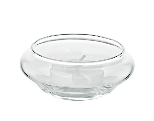 EDZARD 6er Set Schwimm-Teelichthalter Iris, mundgeblasenes Glas, Durchmesser 8 cm, Höhe 4 cm, Deko Schwimmkerzen für Teelichter, Kerzen fürs Wasser von EDZARD