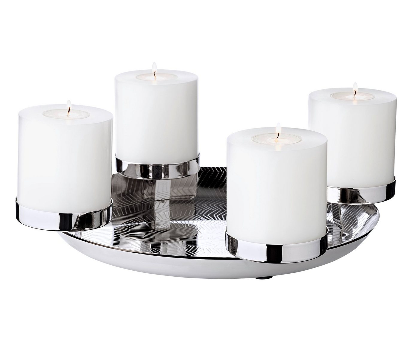 EDZARD Adventskranz Kaya, Silber-Optik, glänzend, vernickelt, Ø 36 cm von EDZARD