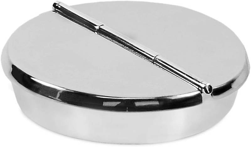 EDZARD Aschenbecher Ashburn, Windaschenbecher mit Deckel aus Messing, schwerversilbert, Ø 16 cm von EDZARD