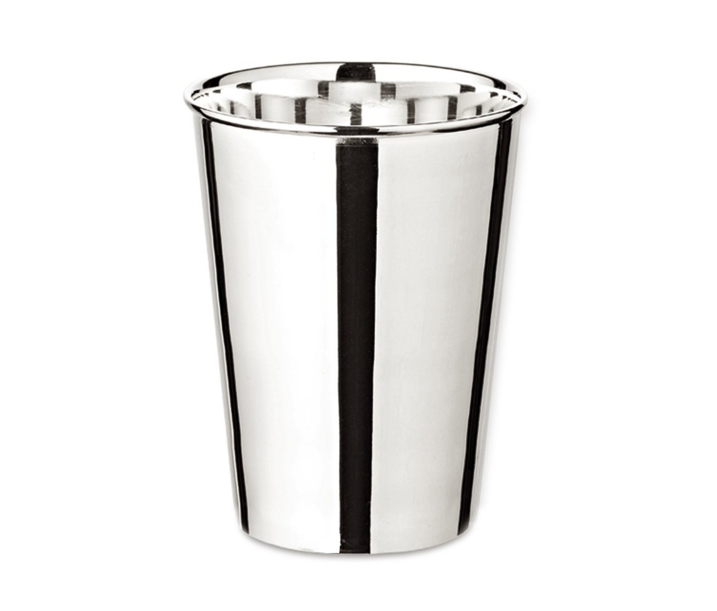 EDZARD Becher Konus, Messing, Trinkbecher im cleanen Design, Vase mit Silber-Optik, gravurfähig, schwerversilbert, 250 ml von EDZARD