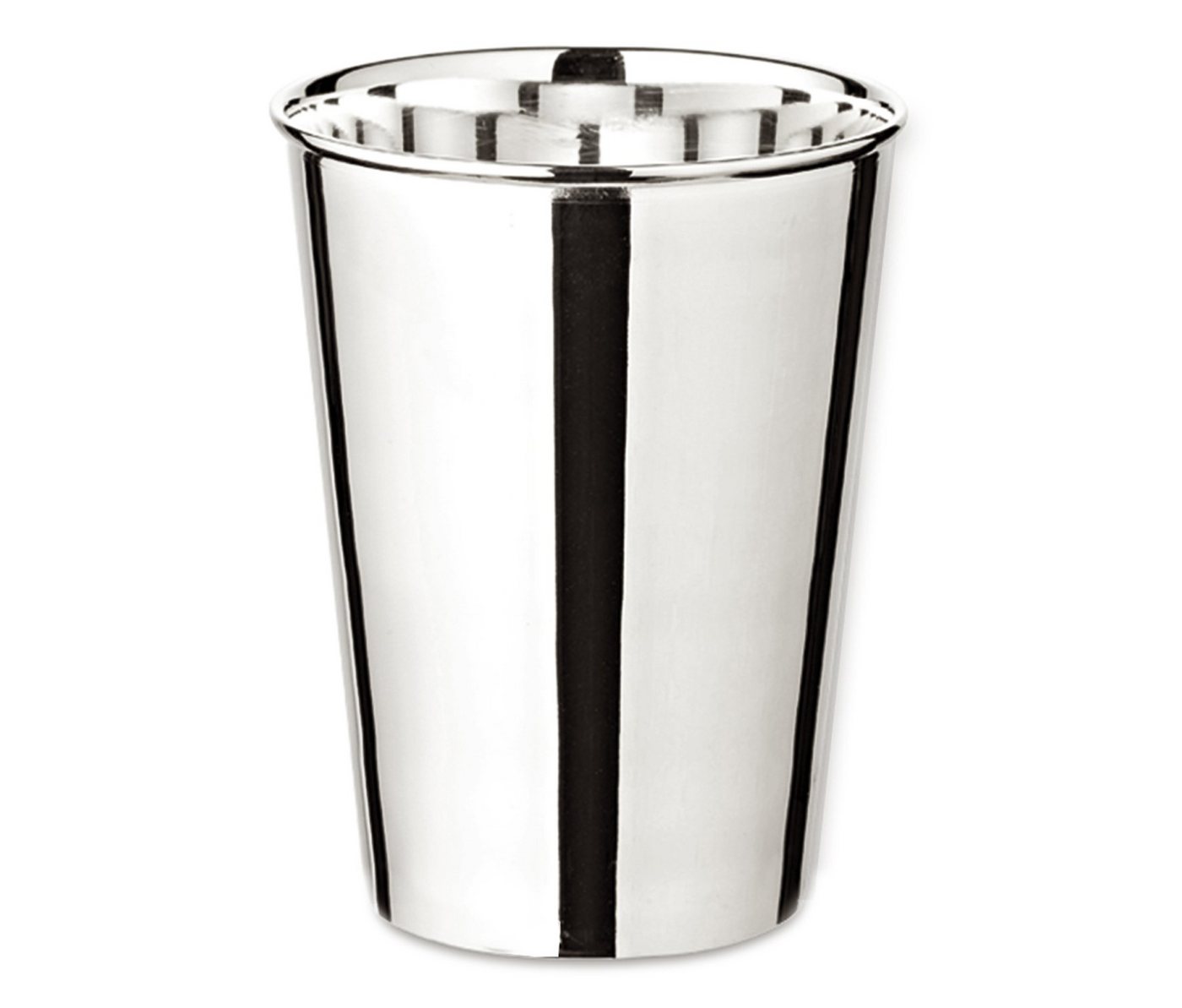 EDZARD Becher Konus, Messing, Trinkbecher im cleanen Design, Vase mit Silber-Optik, gravurfähig, schwerversilbert, 300 ml von EDZARD