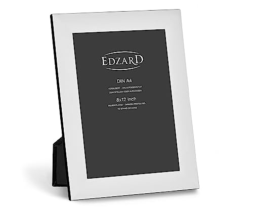 EDZARD Fotorahmen Gela, edel versilbert, anlaufgeschützt (für Foto DIN A4, mit 2 Aufhängern) von EDZARD