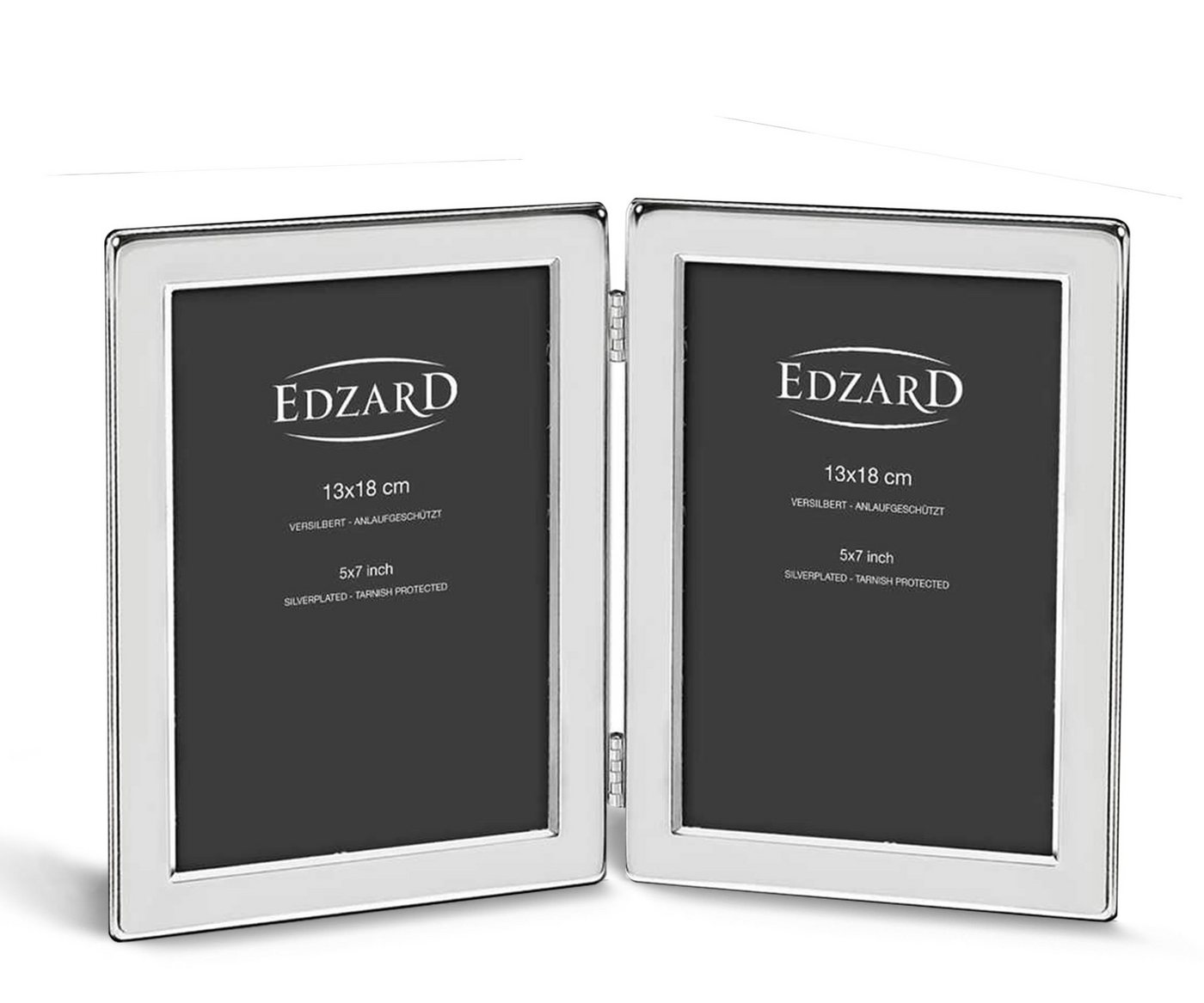 EDZARD Bilderrahmen Salerno, versilbert und anlaufgeschützt, für zwei 13x18 cm Fotos von EDZARD