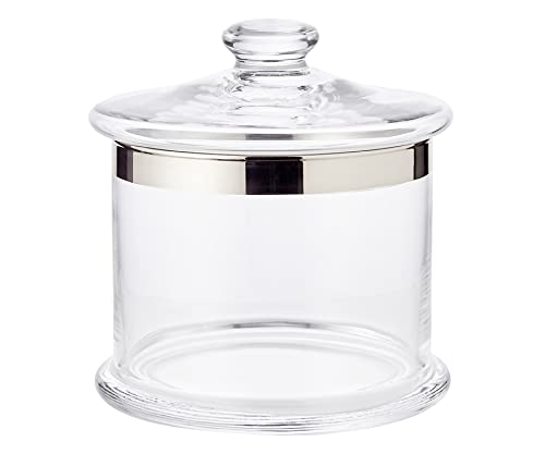 EDZARD Bonboniere Erik, mundgeblasenes Kristallglas mit Platinrand, Höhe 18 cm, Nicht für die Spülmaschine, Durchmesser 15 cm von EDZARD
