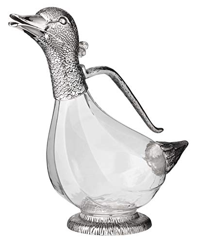 EDZARD Dekantierente Dekanter Rotwein Karaffe in Entenform Daisy, Höhe 26 cm, Inhalt 0,9 Liter, edel versilberte Elemente, mit Ausgießer EDZARD Dekantierente Dekanter Rotwein Karaffe in Entenform Daisy, Höhe 26 cm, Inhalt 0,9 Liter, edel versilberte Elemente, mit Ausgießer von EDZARD