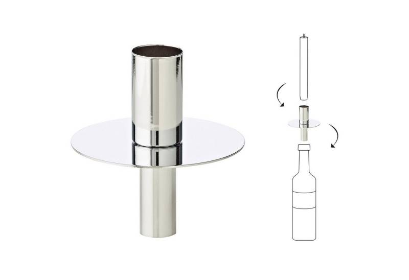 EDZARD Kerzenhalter Silber, Kerzenhalter aus Edelstahl, Silber-Optik, H 8 cm von EDZARD