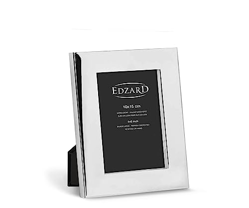 EDZARD Fotorahmen Udine für Foto 10 x 15 cm, edel versilbert, anlaufgeschützt, mit 2 Aufhängern von EDZARD