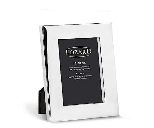 EDZARD Fotorahmen Udine für Foto 13 x 18 cm, edel versilbert, anlaufgeschützt, mit 2 Aufhängern von EDZARD