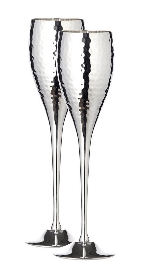EDZARD Gläser-Set 2er-Set Dodo, Messing, 2er-Set, edel versilbert, gehämmert, 200 ml, H 23 cm EDZARD Gläser-Set 2er-Set Dodo, Messing, 2er-Set, edel versilbert, gehämmert, 200 ml, H 23 cm von EDZARD