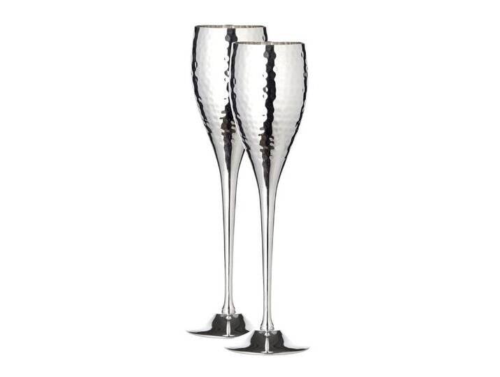 EDZARD Gläser-Set 2er-Set Dodo, Messing, 2er-Set, edel versilbert, gehämmert, 200 ml, H 23 cm von EDZARD