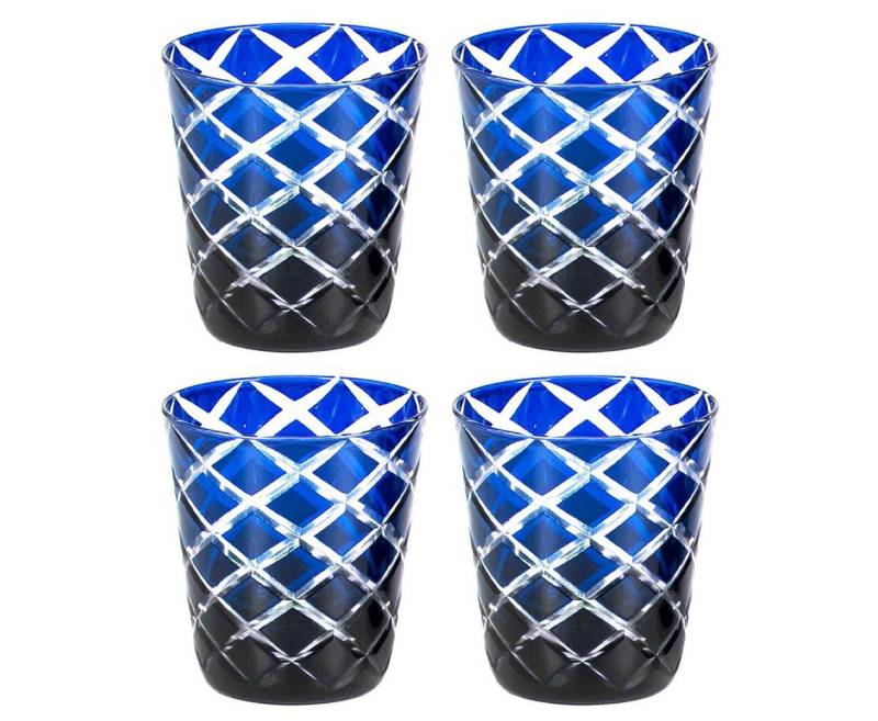 EDZARD Gläser-Set Dio blau, Kristallglas, 2er-Set, Kristallglas, handgeschliffen, blau, 140 ml von EDZARD