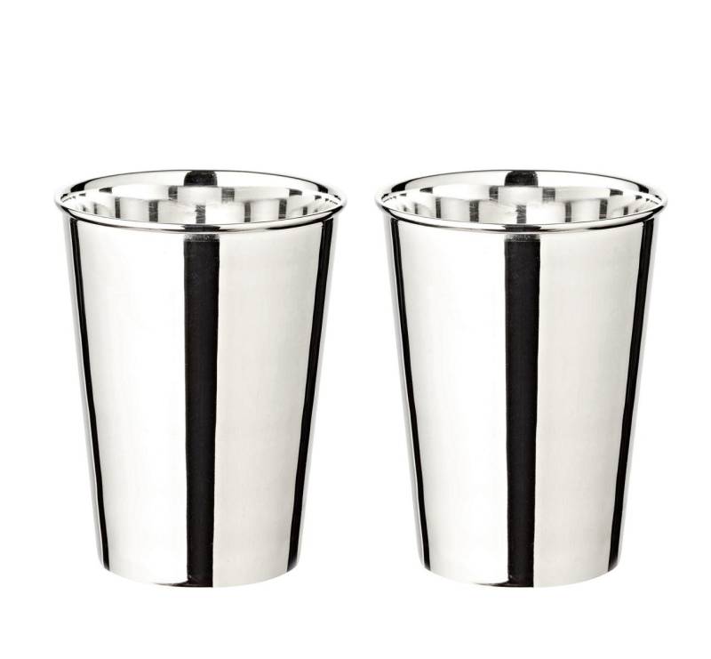 EDZARD Gläser-Set Mido, Messing, edel versilbert, Trinkbecher, Silberbecher für ca. 0,25L von EDZARD