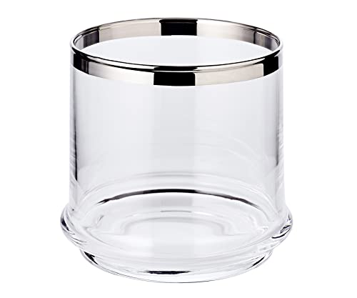 EDZARD Glasdose Bonbonglas Lia (H 12 cm, ø 14 cm) mundgeblasenes Kristallglas mit Platinrand, Servierschale, Vorratsglas, Deko Schale von EDZARD