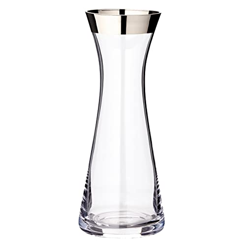 EDZARD Karaffe Hendrik, mundgeblasenes Kristallglas mit Platinrand, Wasserkaraffe aus Glas, Höhe 27 cm, ø 11 cm, Füllmenge 0,8 Liter von EDZARD