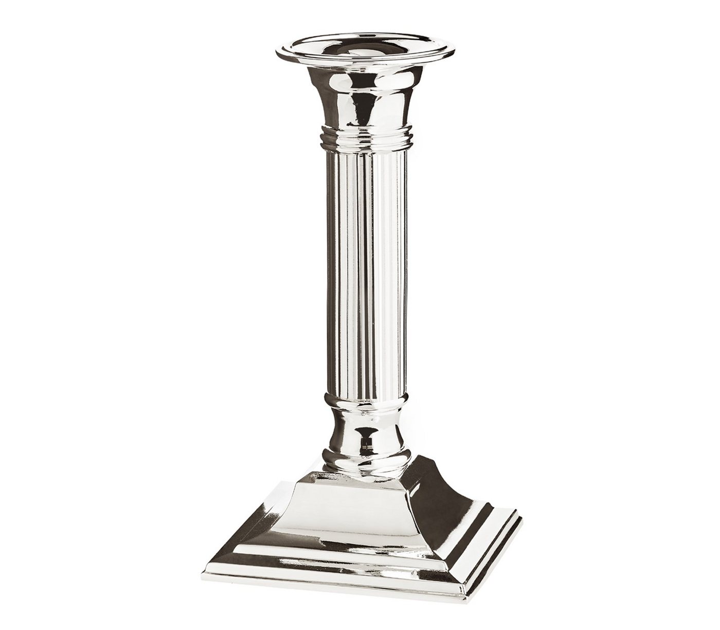 EDZARD Kerzenhalter Lincoln, Silber-Optik, kanneliert, edel versilbert, anlaufgeschützt, H 15 cm von EDZARD