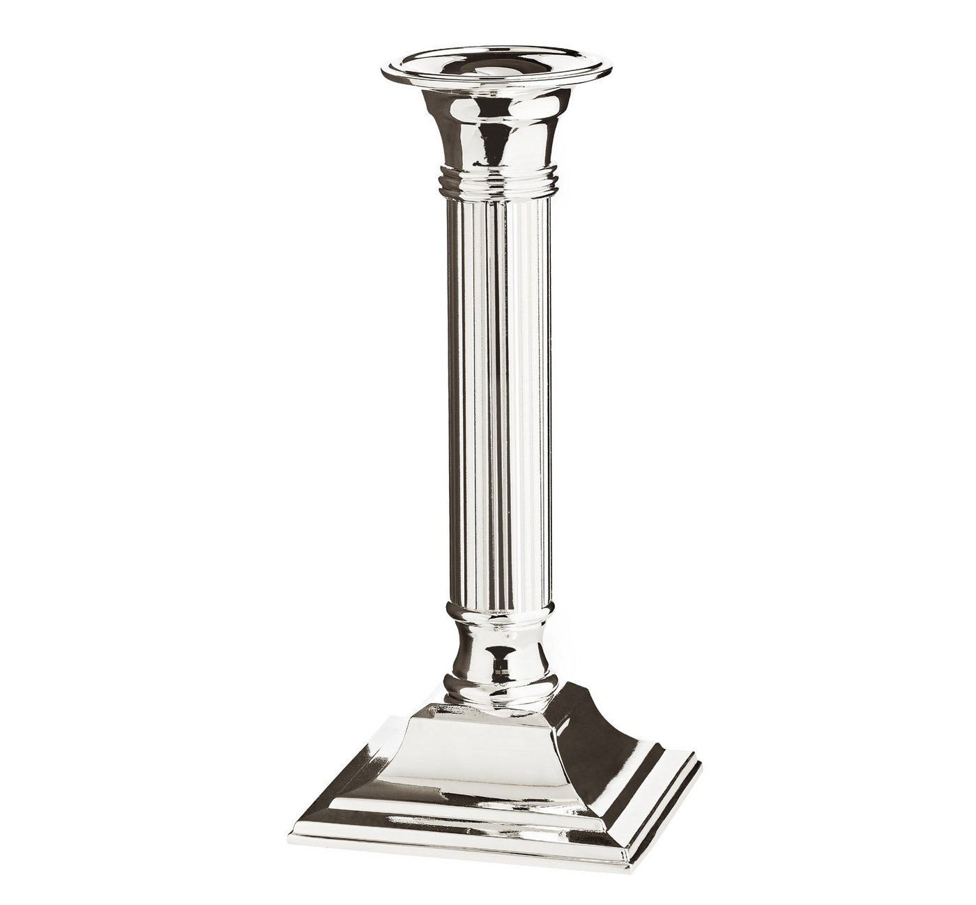 EDZARD Kerzenhalter Lincoln, Silber-Optik, kanneliert, edel versilbert, anlaufgeschützt, H 19 cm von EDZARD