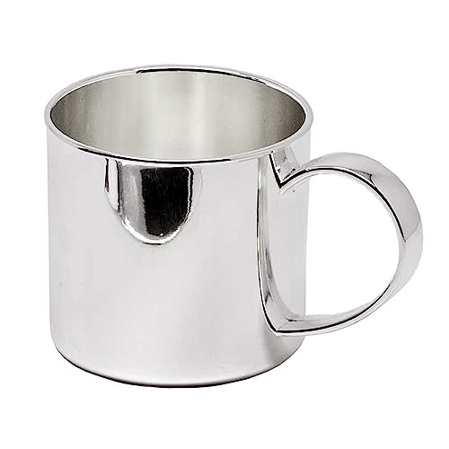 EDZARD Kinderbecher Linda (100 ml) versilberte Tasse - Taufbecher, Tauftasse, Silberbecher, Silbertasse, Trinkbecher als Geschenk - Trinktasse für Kinder - Becher für Säfte & Wasser von EDZARD