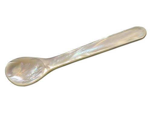 EDZARD Eierlöffel (Länge 11 cm) aus echtem Meer-Perlmutt (Pinctada Maxima), Handarbeit, 100% Naturprodukt, Griff Oben abgerundet, Perlmuttlöffel für Ei und Kaviar von EDZARD