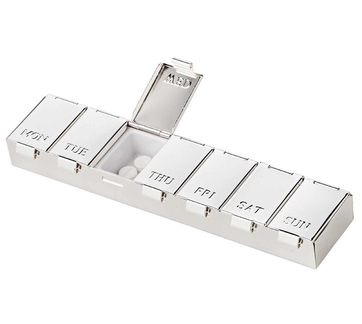 EDZARD Pillendose für 7 Tage, Tablettendose - Tablettenbox, Pillenbox - edel versilbert EDZARD Pillendose für 7 Tage, Tablettendose - Tablettenbox, Pillenbox - edel versilbert von EDZARD