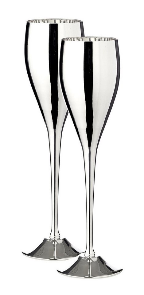 EDZARD Gläser-Set 2er-Set Dodo, Messing, 2er-Set, edel versilbert, 200 ml, H 23 cm von EDZARD
