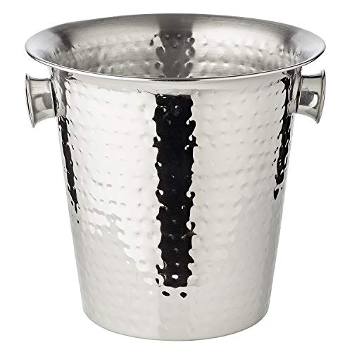 EDZARD Sektkühler Joey, Höhe 23 cm, Durchmesser 21 cm, für 1 Flasche, Edelstahl, gehämmert, mit 2 Griffen - Flaschenkühler, Weinkühler, Getränkekühler, Champagner Kühler, Eiseimer EDZARD Sektkühler Joey, Höhe 23 cm, Durchmesser 21 cm, für 1 Flasche, Edelstahl, gehämmert, mit 2 Griffen - Flaschenkühler, Weinkühler, Getränkekühler, Champagner Kühler, Eiseimer von EDZARD