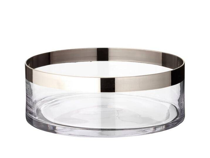 EDZARD Servierschale Grit, Kristallglas, Mundgeblasenes Kristallglas mit Platinrand, H 9 cm, Ø 25 cm, weiß EDZARD Servierschale Grit, Kristallglas, Mundgeblasenes Kristallglas mit Platinrand, H 9 cm, Ø 25 cm, weiß von EDZARD