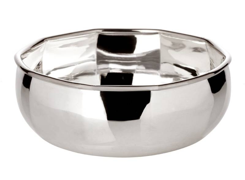 EDZARD Servierschale Ten, Messing, Schale, 10-eckig, schwerversilbert, Ø 10 cm von EDZARD