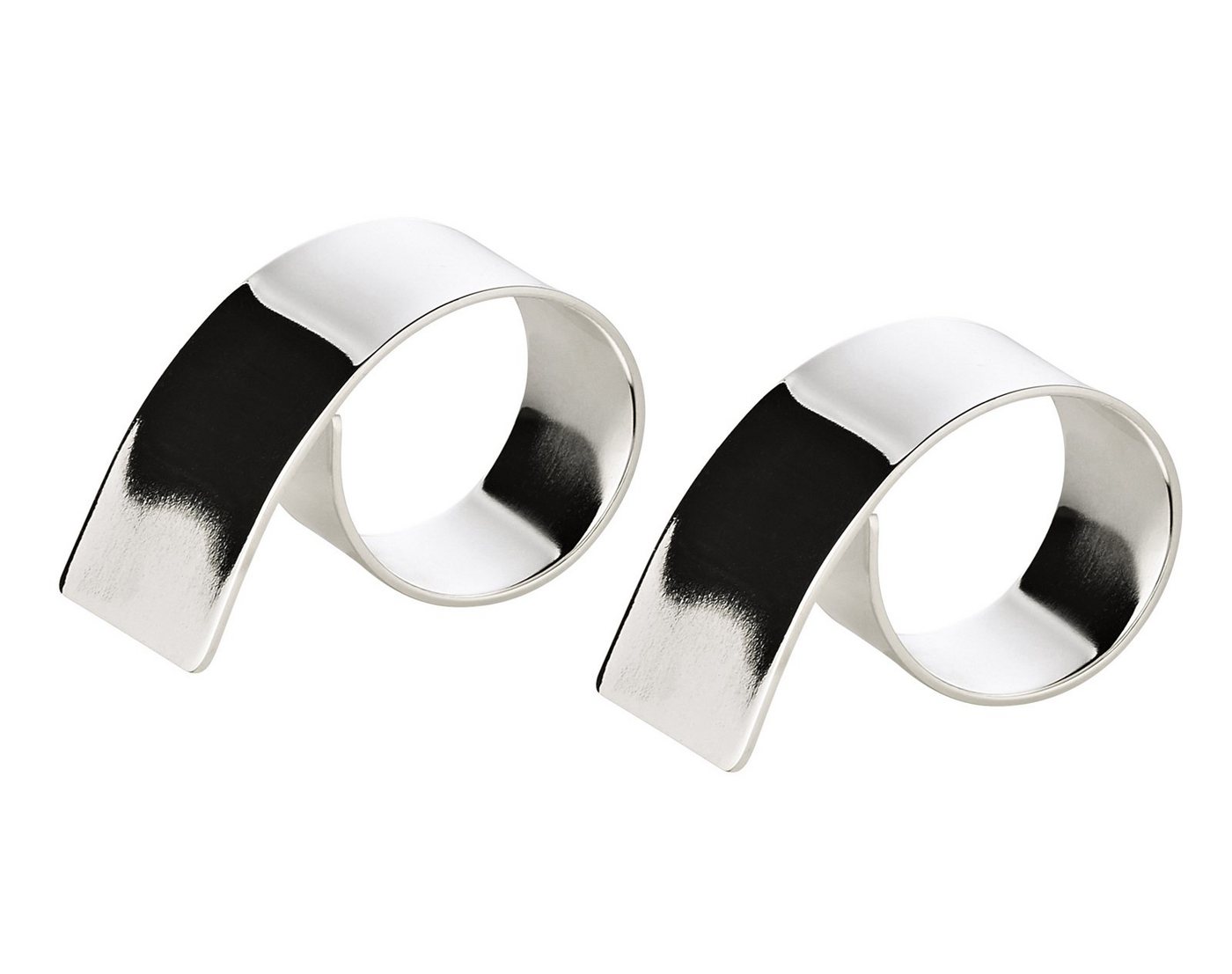 EDZARD Serviettenring Volute, Stahl, 2er-Set, Silber-Optik, versilbert, anlaufgeschützt, H 2 cm von EDZARD