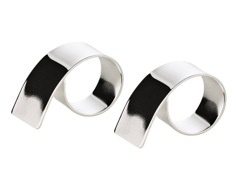 EDZARD Serviettenring Volute, Stahl, 2er-Set, Silber-Optik, versilbert, anlaufgeschützt, H 2 cm von EDZARD
