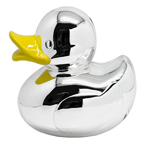 EDZARD Spardose Ente, Sparbüchse, edel versilbert und anlaufgeschützt, Höhe 11 cm von EDZARD