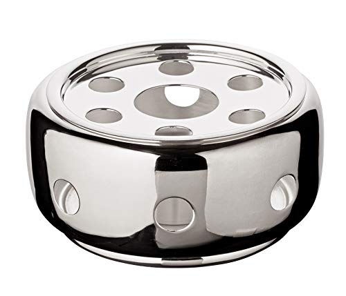EDZARD Stövchen Sheffield (Ø 14 cm) Silber - Tee Warmhalteplatte aus Edelstahl, Kaffeewärmer mit Teelicht - Teelichthalter - Warmhalteplatte, Warmhalteplatte Teelicht für Kaffeekanne & Teekanne von EDZARD