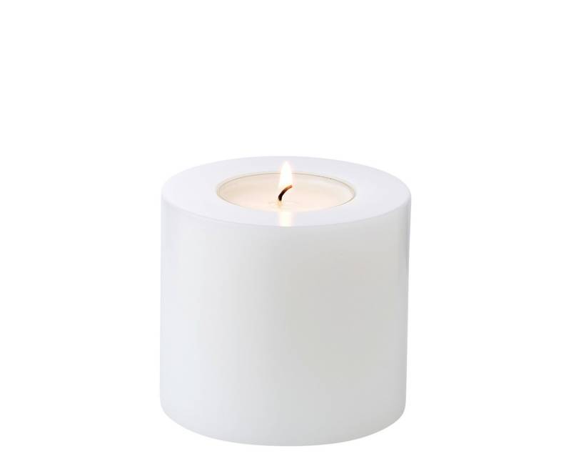 EDZARD Stumpenkerze Cornelius Ø 10 cm, (H 9 cm) Stumpenkerzen-Optik, Dauerkerze für Maxi-Teelichter von EDZARD