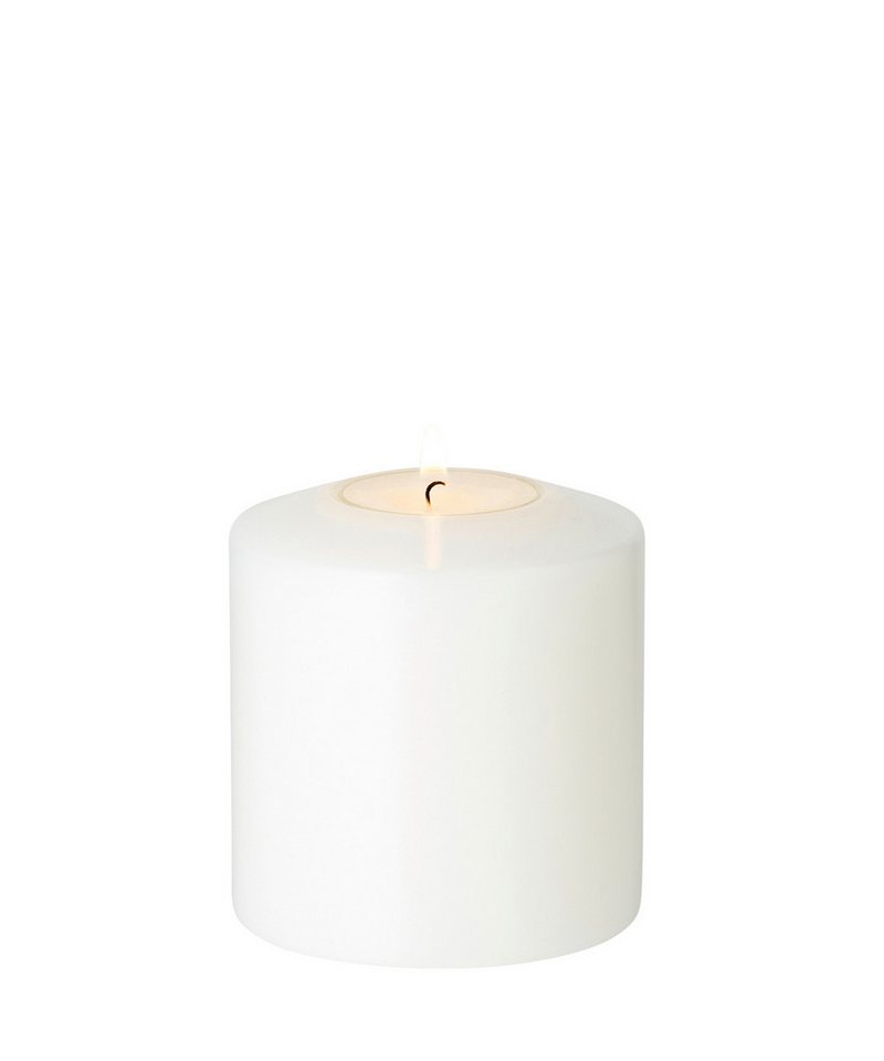 EDZARD Stumpenkerze Cornelius Ø 8 cm, (H 9 cm) Stumpenkerzen-Optik, Dauerkerze für Teelichter von EDZARD