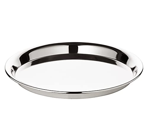 EDZARD Tablett, Serviertablett Marlene, rund, edel versilbert, anlaufgeschützt, Durchmesser 34 cm von EDZARD