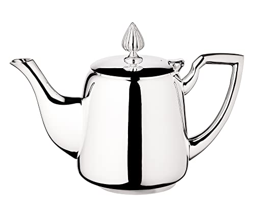 EDZARD Teekanne Cimba (für 850 ml) schwerversilbert - Kanne für Tee, Kaffeekanne, Höhe 16 cm, Breite 11 cm, Länge 23 cm, 0.85 Liter von EDZARD