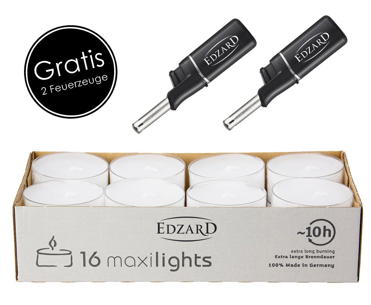 EDZARD Teelicht Maxi-Teelichter 16 Stück (Set, 16 Stück), Marke WENZEL von EDZARD