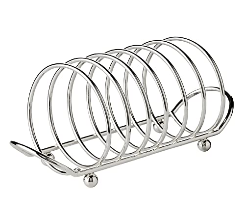 EDZARD Toastständer String (L 22 cm) in silber - Halter, Ständer für 6 Toast & Brot Scheiben - Brot lagern, Toasthalter, Toastständer, Halterung für den Tisch - als Geschenke für den Schwager von EDZARD