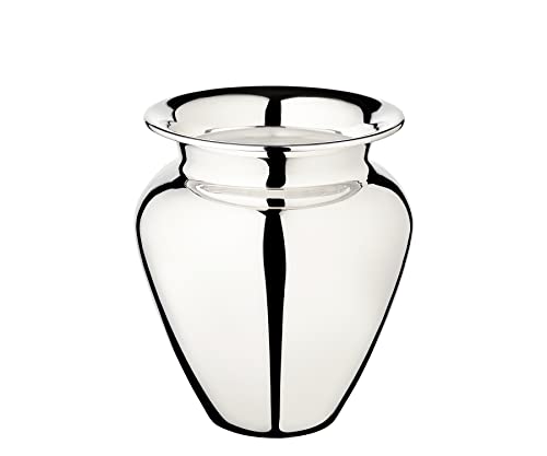 EDZARD Vase Antonia (Höhe 21 cm, ø 18 cm, Öffnung ø 12 cm), schwerversilbert - Blumenvase in Silber - Moderne Tulpenvase als Tischdeko von EDZARD