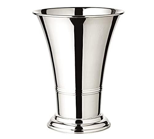 EDZARD Vase Tromba (Ø 19 cm, Höhe 25 cm), schwerversilbert - Blumenvase in Silber - Moderne Tulpenvase als Tischdeko von EDZARD