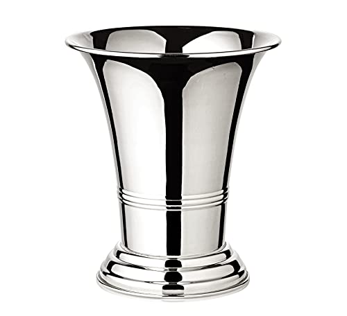 EDZARD Vase Tromba, Höhe 20 cm, Durchmesser Oben 17 cm, schwerversilbert - Moderne Tulpenvase, Blumenvase Silber als Tischdeko von EDZARD