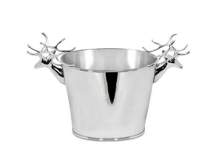 EDZARD Weinkühler Sektkühler Elch QualiPlated Höhe 20 cm Breite 30 cm von EDZARD