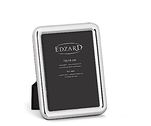 EDZARD Fotorahmen Como für Foto 13 x 18 cm, edel versilbert, anlaufgeschützt, mit 2 Aufhängern von EDZARD